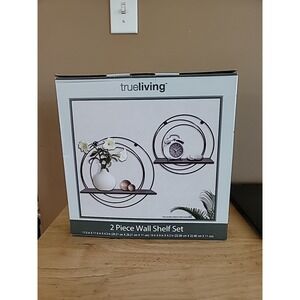 New - Trueliving 2 Piece Wall Shelf Set - Black - Unused